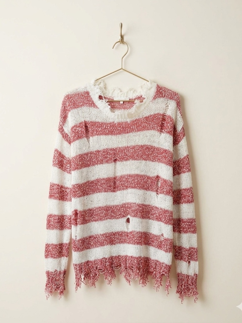 Honey Belle Red and White Striped Sweater